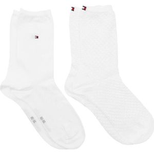 Tommy Hilfiger Dames effen katoen blend sokken (set van 2)