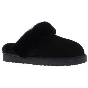 Never Mind - Caiya - Pantoffel - Zwart - Suède - Sheepskin
