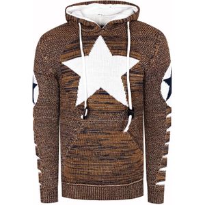 Rusty Neal - Grof Gebreide Hoodie - Heren - Casual Pasvorm