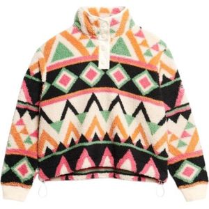 Superdry - Super Soft Printed Henley - Sweatshirt - Navy Terry Print