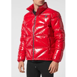 Philipp Plein - Quilted Down Jacket Hexagon - Jassen - Rood - Nylon