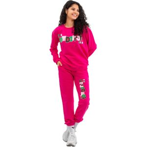 Tom Barron - Joggingpak - Fuchsia - Katoen - Lange Mouw