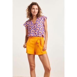 Smashed Lemon 24338 v-hals retro bedrukte top