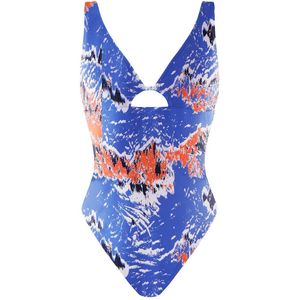 Gymshark - Damesbadpak - Blauw/Oranje