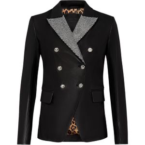 Philipp Plein - Leather Blazer Crystal - Leren Jas - Zwart