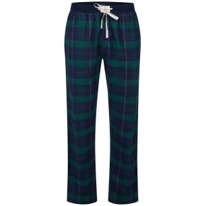 Happy Shorts Heren pyjama broek lang donkerblauw/groen geruit flanel