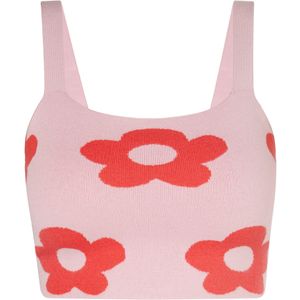 Mymo - Crop-top - Roze - Jacquard - Aansluitend Silhouet