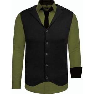 Set van 3 overhemden met vest en stropdas