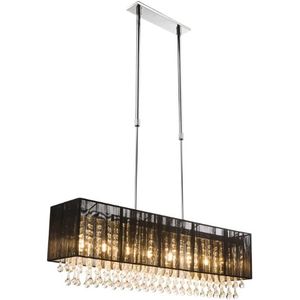 Globo Elegante hanglamp van zijde aangevuld met kristallen | zijde/glaskristallen| hanglamp | | woonkamer | eetkamer