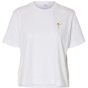 SELECTED - Shirt - Geel Groen Wit - Jersey - Ronde Hals - Kwartmouw