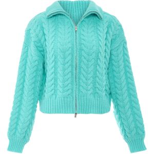 Mymo - Vest - Munt - Kabelgebreid - Dames