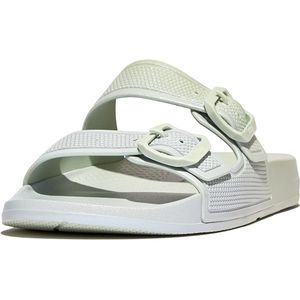 FitFlop Iqushion iridescent two-bar buckle slides