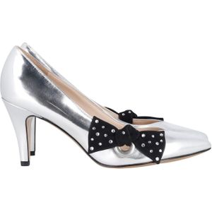 Marc Jacobs Strik Versierde Pumps in Metallic Zilverkleurig Leer