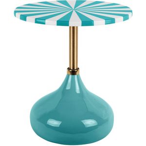 Leitmotiv bijzettafel candy swirl turquoise blue & white