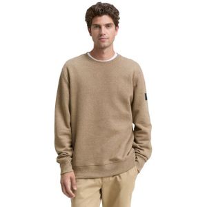 Tom Tailor - Structured Crewneck - Neutraal Beige - Gebreide Trui