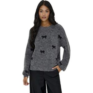 Only - Onlbrunhilda Life - Trui - Medium Grey Mel/black/mini - Dames
