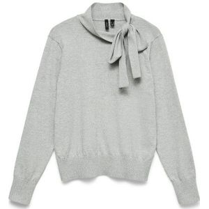 Vero Moda - vmnina bow ls knit pullover - Medium Grey Melange - Vest