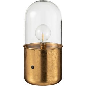 J-Line tafellamp antiek led glas/zink goud large 19.5x19.5x40cm