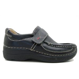 Wolky - Roll Strap - Instapper - Zwart - Leer