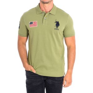 US Polo Assn. - Polo - Khaki - Korte Mouwen - Contrasterende Reverskraag