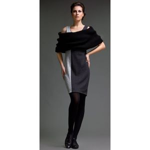 Tricot Jurk - Mouwloos - Twee-Ton - Gevoerd