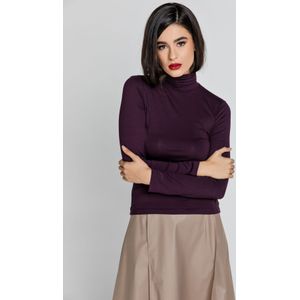 Poloshirt - Purper - Trui met Polokraag en Lange Mouwen