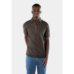 Ciszere - 20079-027 - Jerseyjurk - Clay - Half Zip - Forest Green