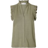 Selected Femme slfviva sl sun ruffle top noos 16096447 vetiver