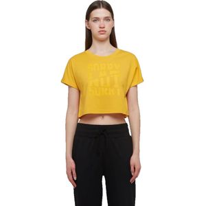 WB Comfy dames crop t shirt mosterd