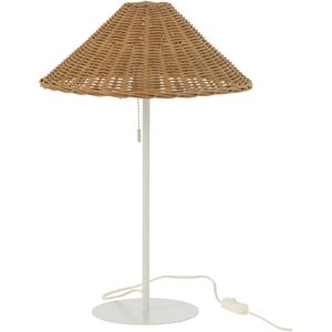 J-Line tafellamp metaal/rattan wit/ 32x32x50cm