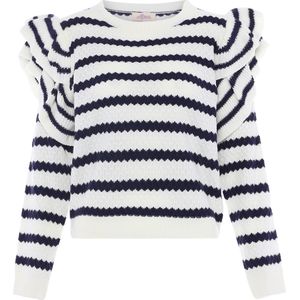 DreiMaster - Trui met Ruches - Gebroken Wit/Goud - Dames