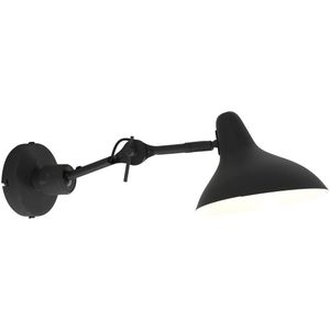 Anne Lighting Retro wandlamp - metaal retro e27 l: 20cm voor binnen woonkamer eetkamer zwart