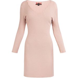 Mymo - Ribgebreide Jurk - Roze - Dames