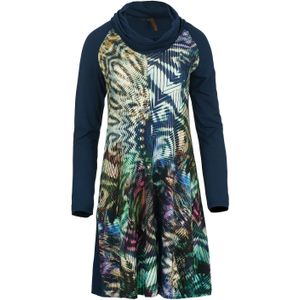 Schildpadhalsjurk - Stretch Jersey-stof - Met Print en Effen Kleur