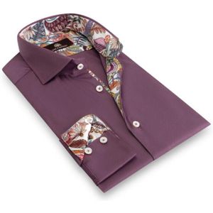 Circle of Gentlemen Nouri effen overhemd met contrasten in stretch kwaliteit