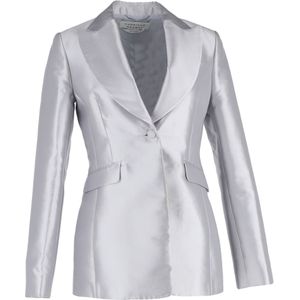 Gabriela Hearst Serge Blazer in Zilveren Zijde