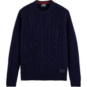 Scotch & Soda Wool-blend structure knit sweater navy