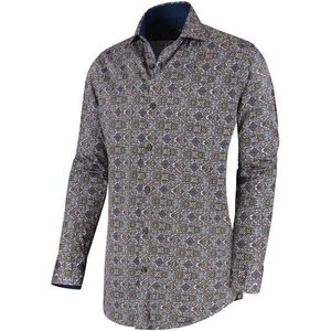 Circle of Gentlemen - Overhemd - Paars Groen Blauw Geel - Satin Stretch Easy Iron