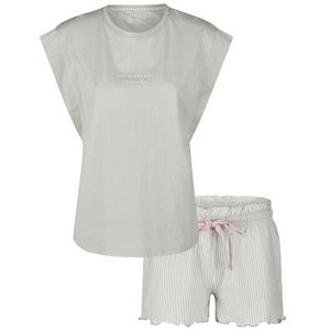 By Louise - Korte Pyjama Set - Groen Gestreept - Dames