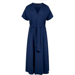 Jerseyjurken - Blauw - Midi-jurk - Met Riem