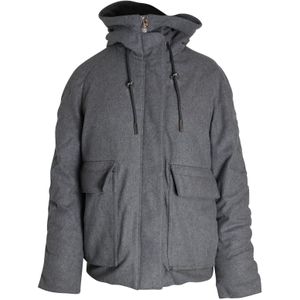 Acne Studios Asa Opgeblazen Gewatteerde Winterjas in Grijs Wol