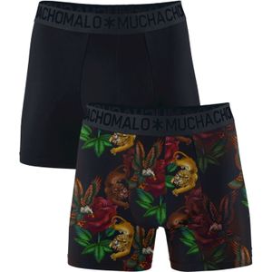 Muchachomalo Jongens 2-pack rose fight boxershorts print/effen
