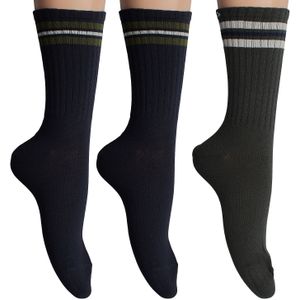 Verpakking van 3 Lange Katoenen Sokken F5604 voor Mannen en Vrouwen