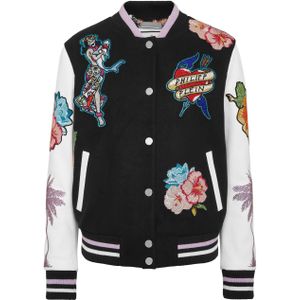 Philipp Plein - Leather Bomber Hawaii - Jas - Zwart - Dames - Kalfsleer