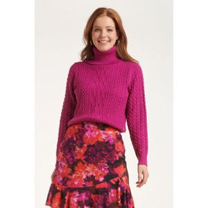 Smashed Lemon - 24628 - Gebreid Top - Cerise - Gevlochten Structuur