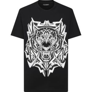 Plein Sport - Thunder Tiger - T-shirt - Zwart - Ronde Hals - Katoen