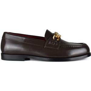 Valentino Garavani - Mocassins - Bruin - Glad Leer - Gouden Ketting