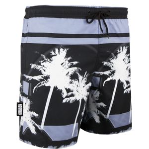 GUGGEN MOUNTAIN - Heren Zwemshort - Wit Zwart - Palmpatroon