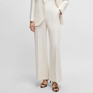 BOSS - Tikela - High-Waisted Relaxed-Fit Broek - Wit