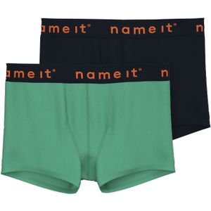 Name It Jongens boxershorts jersey nkmboxer 2-pack groen / zwart